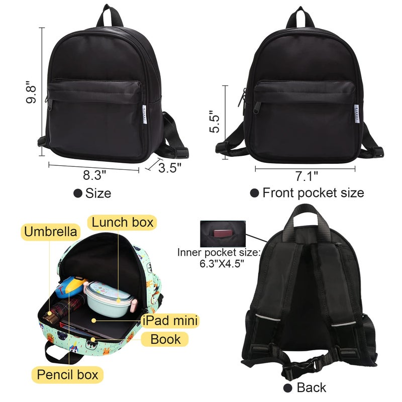 BIGHAS Lightweight Toddler Kids Backpack with Chest Strap For Boys and Girls, Preschool Kindergarten 3-6 Years Old 30 Colors (Black) - Image 4